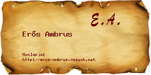 Erős Ambrus névjegykártya